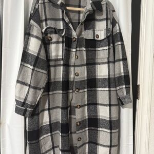 Plaid Button-Up Coat